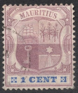 Escudo de armas SG127 1897 1c MAURICIO 1895-99, usado - Imagen 1 de 2