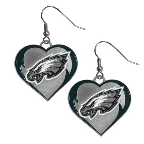Philadelphia EAGLES NFL Heart Dangle Earrings Cover