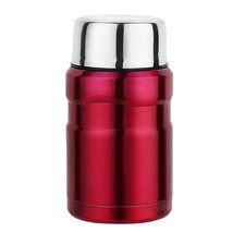 Thermal Vacuum Insulated Food Jar Stainless Steel Bottle Container Red 550ml