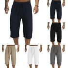 Brand New Mens Shorts Capri Trousers Elastic Waist L-3XL Pants Plus Size