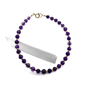 Bracciale Ametista Riempito Oro 1/20 14k 7” 3,8g - Foto 1 di 4