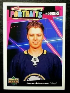 2020-21 20/21 Upper Deck UD Portraits ROOKIE P-92 Jonas Johansson Sabres - Picture 1 of 2