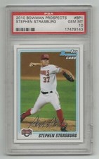 2010 Bowman Prospects * 1st Rookie Card * Stephen Strasburg * #BP1 * PSA 10