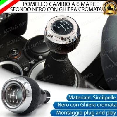 POMELLO LEVA CAMBIO MINI ONE COOPER R55 R56 R57 R58 R59 R60 6 MARCE NERO - Immagine 1 di 4
