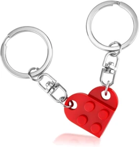 Couples Matching Stuff Gifts - Red Heart Keychain, Matching Couple Heart Keychai - Picture 1 of 12