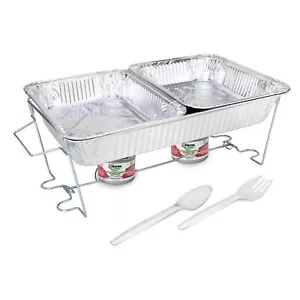 Sterno Buffet Kit, 8 Pezzi Set di Piatti Monouso per Scaldavivande Ristorazione - Foto 1 di 7