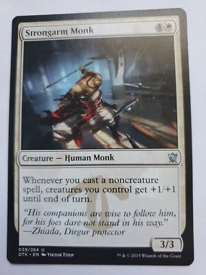 MTG Magic The Gathering Card Strongarm Monk Creature Human Monk White Dragons - Image 1 of 2