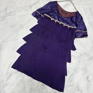 UNITED ARROWS abito manica corta con volant taglia L viola dal Giappone - Foto 1 di 24