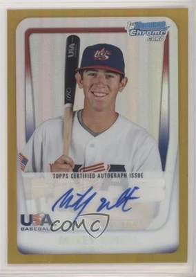 2011 Bowman Chrome USA 18U National Team Refractors Gold /50 Mikey White Auto - Image 1 of 2