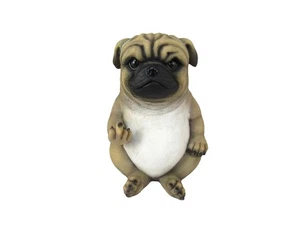 Pug Life Cheeky Middle Finger-Flipping Pug Dog Hand Painted Resin Statue - Ad... - Picture 1 of 6