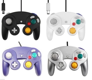 Manette filaire pour Nintendo GameCube et Wii (Noir, Violet, Blanc, Argent) - Picture 1 of 9