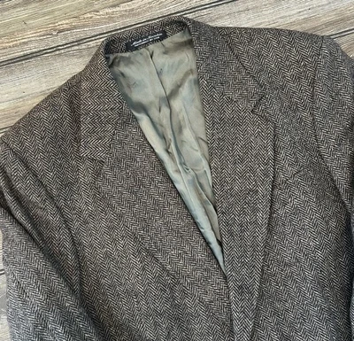 Chaqueta Blazer De Colección Robert Stock Para Hombre 42R Marrón Oliva Tweed Lana Abrigo Deportivo Foto 1 de 4