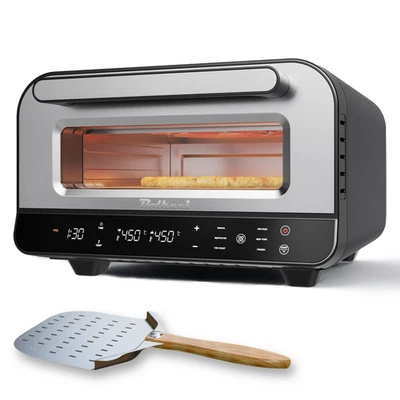 BOLKANI Elektrischer Pizzaofen mit Pizzastein+Pizzaschieber, 450°C Max 1700W - Bild 1 von 4