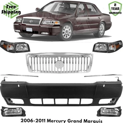 Front Bumper Cover Fascia & Grille Assembly For 2006-2011 Mercury Grand Marquis Foto 1 de 4
