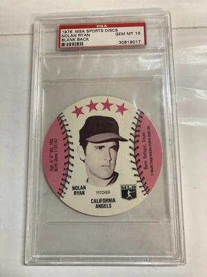 Psa 10 1976 MSA sports discs Nolan Ryan blank back Gem Mint - Image 1 of 2