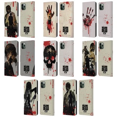 AMC THE WALKING DEAD SILHOUETTES LEATHER BOOK CASE FOR APPLE iPHONE PHONES - Image 1 of 4