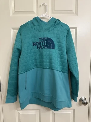 The North Face Womens Size XXL Half Dome Pullover Aqua Graphic Quilted Hoodie - Image 1 of 4