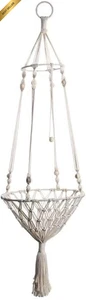 Boho Cat Hammock Bed Swing Basket Nest for Small Pets Wall Mounted Space Saver - Picture 1 of 12