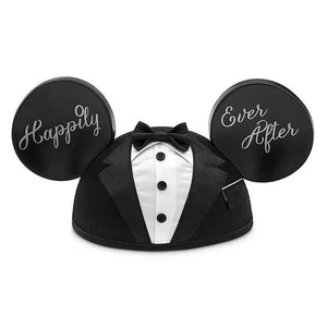 Sombrero oreja Mickey Mouse feliz para siempre novio boda parques Disney - nuevo con etiquetas - Imagen 1 de 1