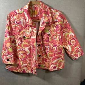 Ruby Rd Size 14 Floral Jacket With 3/4 Sleeves - Picture 1 of 5