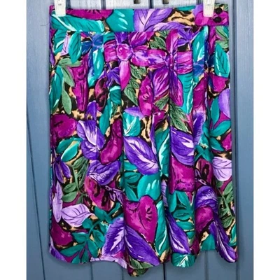 Falda Hawaiana De Colección Se Ajusta a Pequeña Mediana Audaz Floral Tropical Playa Costera Foto 1 de 4