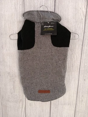 Eddie Bauer Dog Coat Large Black Houndstooth Plaid Sherpa Lined Jacket 35-65lb - Image 1 of 4