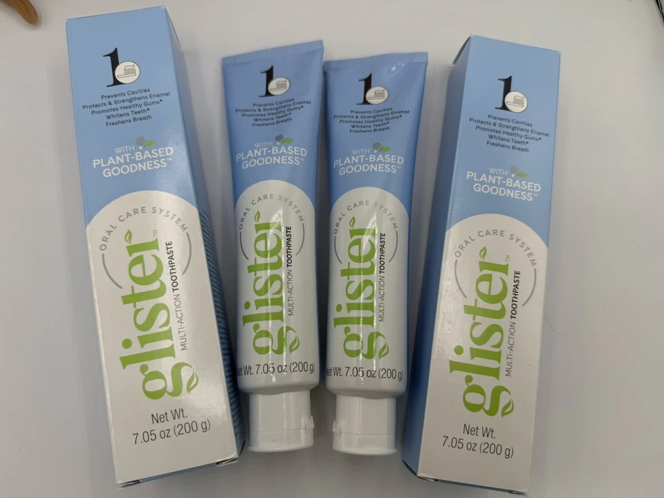 Paquete de 2 pasta de dientes con flúor multiacción Glister Amway 7,05 oz 200 g en caja Foto 1 de 4