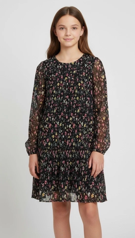 VESTIDO ZARA NIÑA FLORAL MANGA LARGA GASA PLISADO MANGA LARGA 1681/703 10 Foto 1 de 4