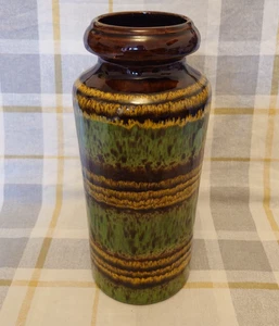 Vintage West German Scheurich Green & Yellow Vase No.517-30 - Picture 1 of 6