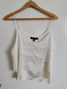 Kate Moss Topshop Sheer Scallop Detailing Camisole UK8 Off-white - Picture 1 of 7