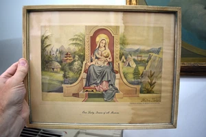 Older Framed Picture of Our Lady Queen of All Missions (CU581) Chalice Co. - Picture 1 of 8