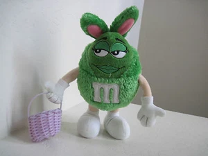 Muñeco de peluche 10" M&M GREEN EASTER BUNNY BASKET - Imagen 1 de 4