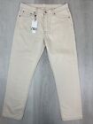 Zara Men’s Cream Straight Fit Jeans Size 36 (New With Defect)