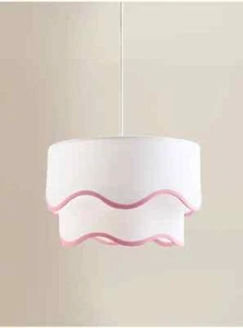 Pink Two Tier Shade With Scallop Trim - Picture 1 of 5
