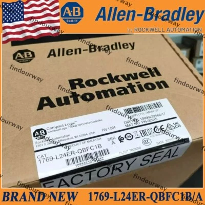 NEW PLC 1769-L24ER-QBFC1B CompactLogix 750KB DI/O AI/O Controller NEW - Image 1 of 4