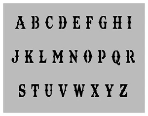 Stencil alfabeto lettere maiuscole alto 1" foglio 8,5" x 11" SPEDIZIONE GRATUITA VELOCE - Foto 1 di 2