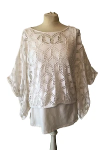 Anne Fontaine White Lace Palmier Layer Top / Blouse (42 / UK14) - Picture 1 of 4