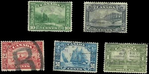 SAVOYSTAMPS-CANADA STAMPS-1928-29-Set of 5 Stamps - Scott #155-59 USED - Picture 1 of 1