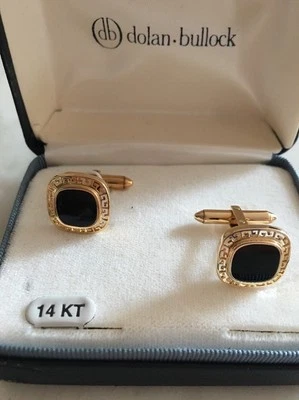 Gemelos de ónix Dolan Bullock 14kt nuevo en caja Foto 1 de 4