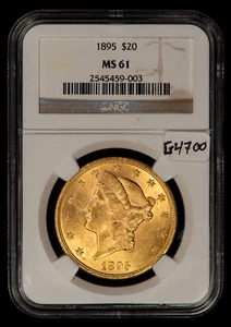 1895 G$20 Liberty Head Gold Double Eagle - NGC MS 61 - SKU-G4700 - Picture 1 of 4