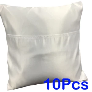 10Pcs Sublimation Blank Pillow Case w/ Book Pocket Reading Pocket DIY Child Gift - Picture 1 of 5