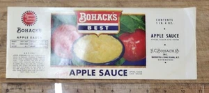 ADVERTISING Label Bohack Apple Sauce Can Label Brooklyn Long Island New York Can - Picture 1 of 1