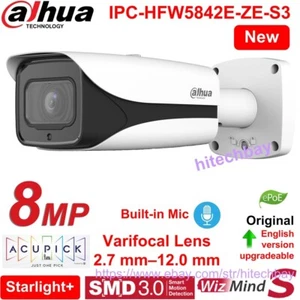 IPC-HFW5842E-ZE-S3 8MP 4x Zoom Starlight+ WizMind Bullet Camera PoE Analytics+ - Picture 1 of 7