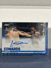 Leon Edwards 1st Auto 2019 UFC Topps Chrome Blue Wave Refractor /75 Rookie