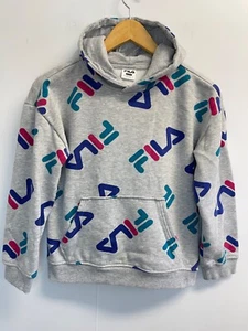 Fila Youth Kids Girls Boys size M 10/12 Pullover Hoodie Sweatshirt Grey Fleece - Picture 1 of 4