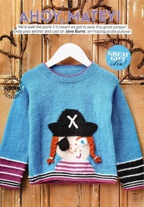 ~ Pull-Out Knitting Pattern For Child's Delightful Pirate Pullover ~ 2 ~ 12 yrs - Picture 1 of 2