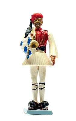 VINTAGE AOHNA ATHENA EVZONE GUARD WITH TRUMPET PLASTIC SOLDIER GREEK USED RARE - Image 1 of 4