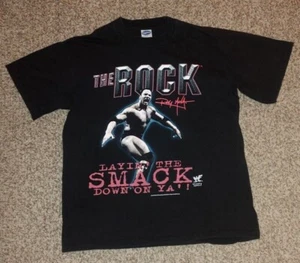 Vtg 1999 WWF The Rock Layin' The Smack Down On Ya'! Wrestling T-shirt L Rare - Picture 1 of 20