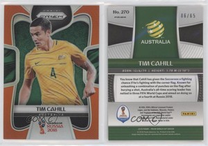 2018 Panini Prizm World Cup Orange Prizm /65 Tim Cahill #270