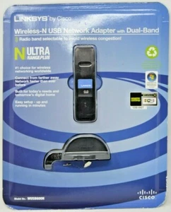 Adaptador de red USB inalámbrico-N de doble banda Linksys Cisco modelo sin WUSB600N NIP - Imagen 1 de 2
